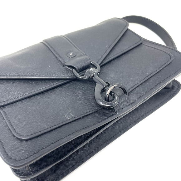 Rebecca‎ Minkoff Black Hudson Moto Mini Crossbody Messenger Bag Needs Repair - Picture 1 of 16